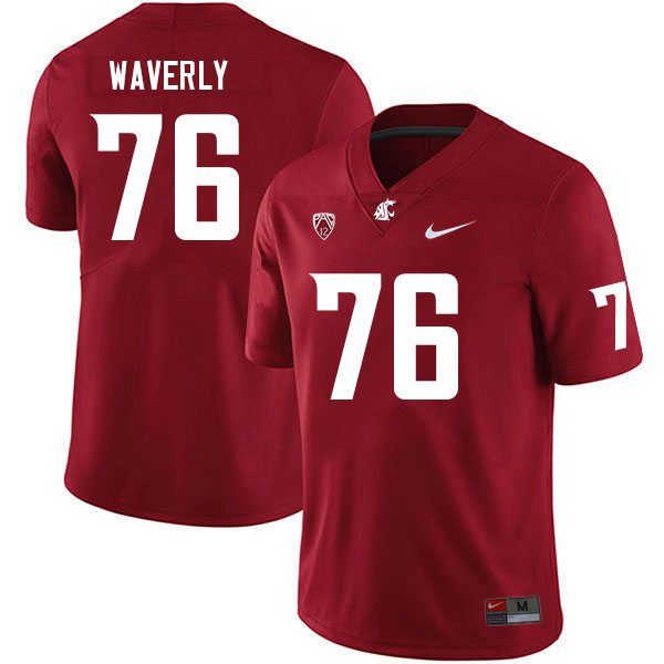 Men #76 Charles Waverly Washington State Cougars College Football Jerseys Sale-Crimson - Click Image to Close